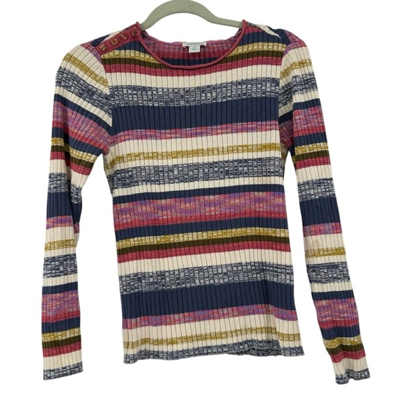 Sundance Catalog Striped Multicolor Ribbed Women's Top Size PS - Picture 1 of 5
